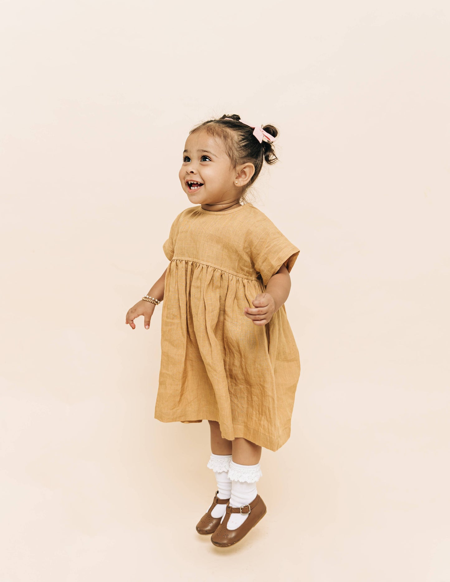 Linen Girl Dress: Mauve / 5T