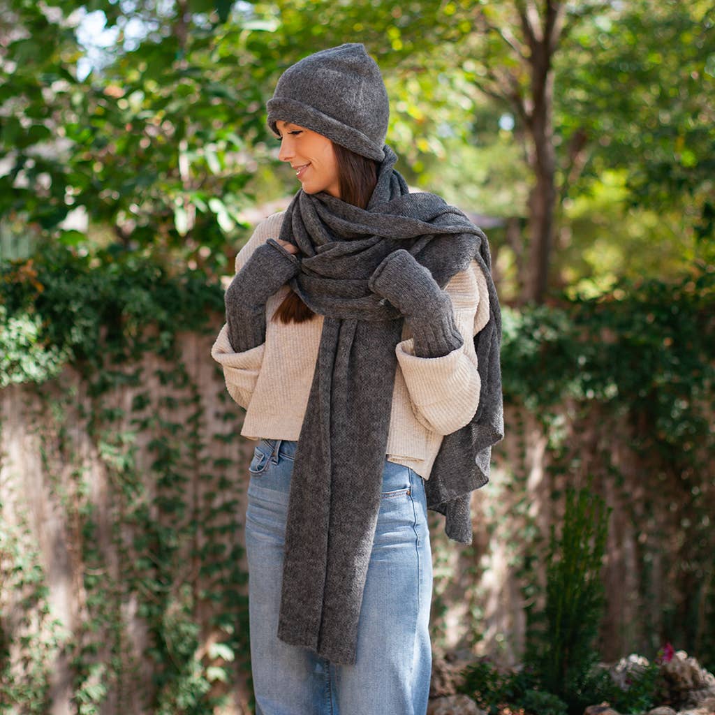 Slate & Salt - Charcoal Essential Knit Alpaca Beanie Hat