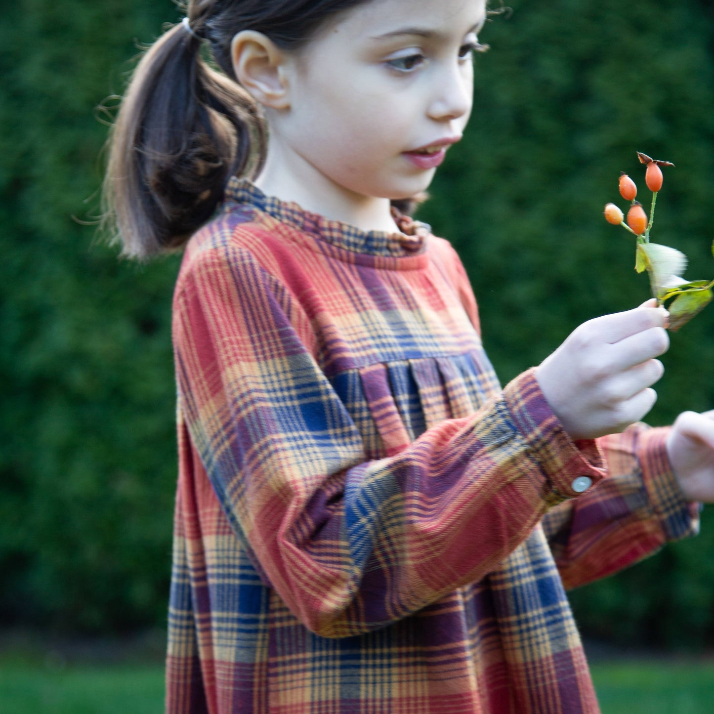 Beet World - Myrtle Dress | Red Winter Plaid - 100% brushed cotton plaid - Fair Trade India
