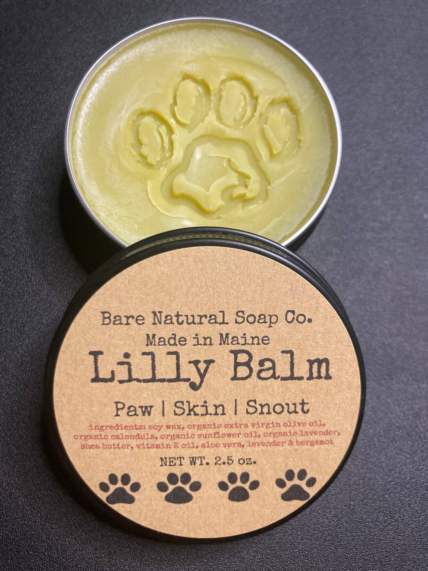 Bare Natural Soap Co - USA Made - Lilly Balm | Dog Salve | Paw | Skin | Snout | Made in Maine