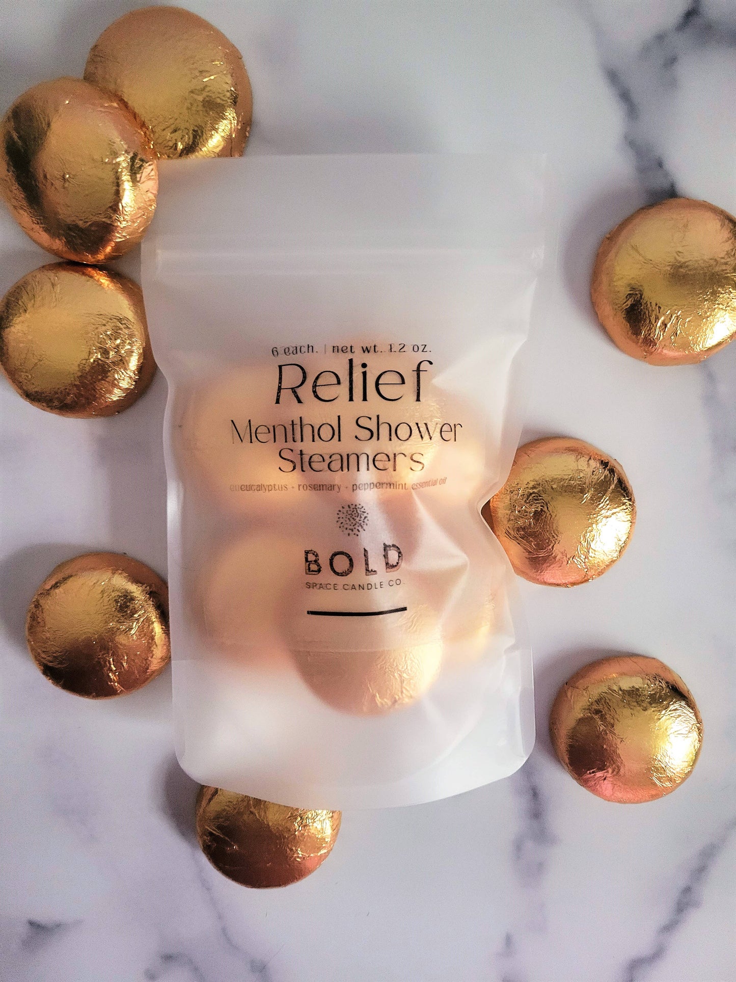 Bold Space Candle Co. USA - Relief - Eucalyptus & Rosemary Menthol Shower Steamers