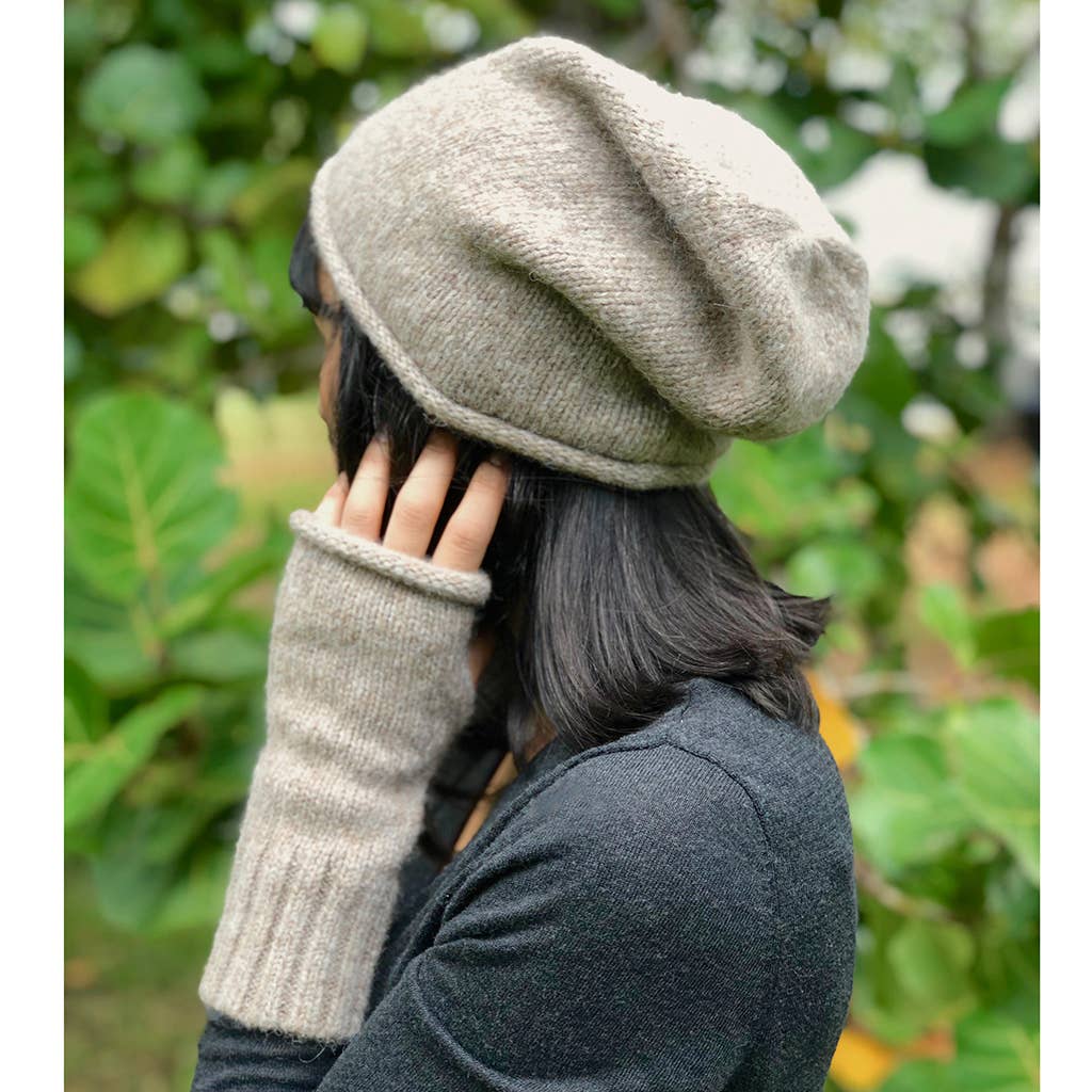 Slate & Salt - Beige Essential Knit Alpaca Beanie Hat