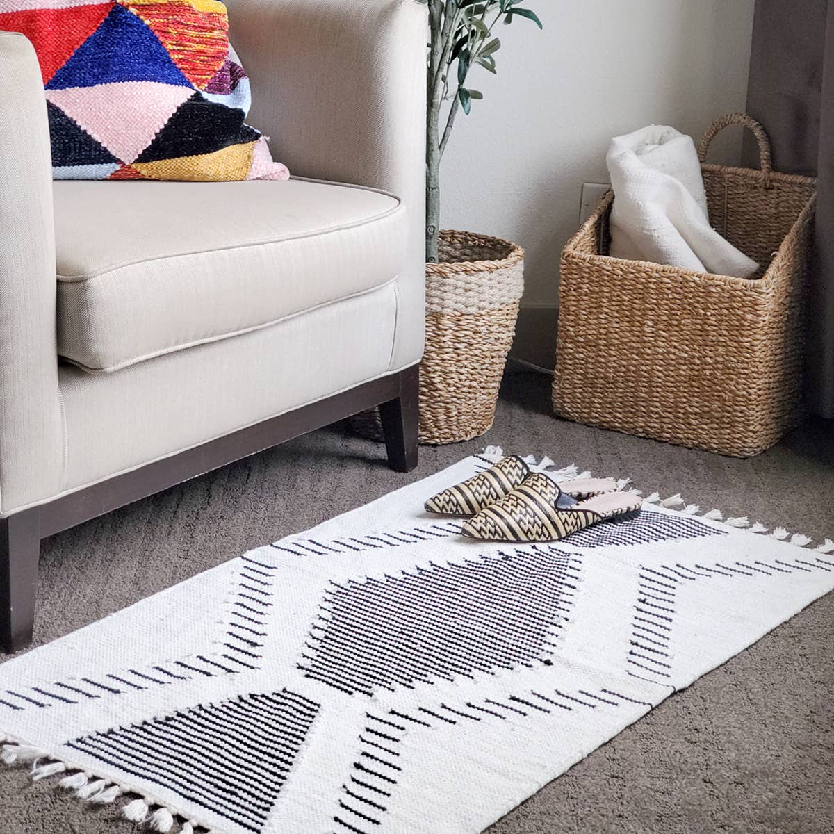 Upcycled Kilim Handwoven Rug l Kalo Floor Mat