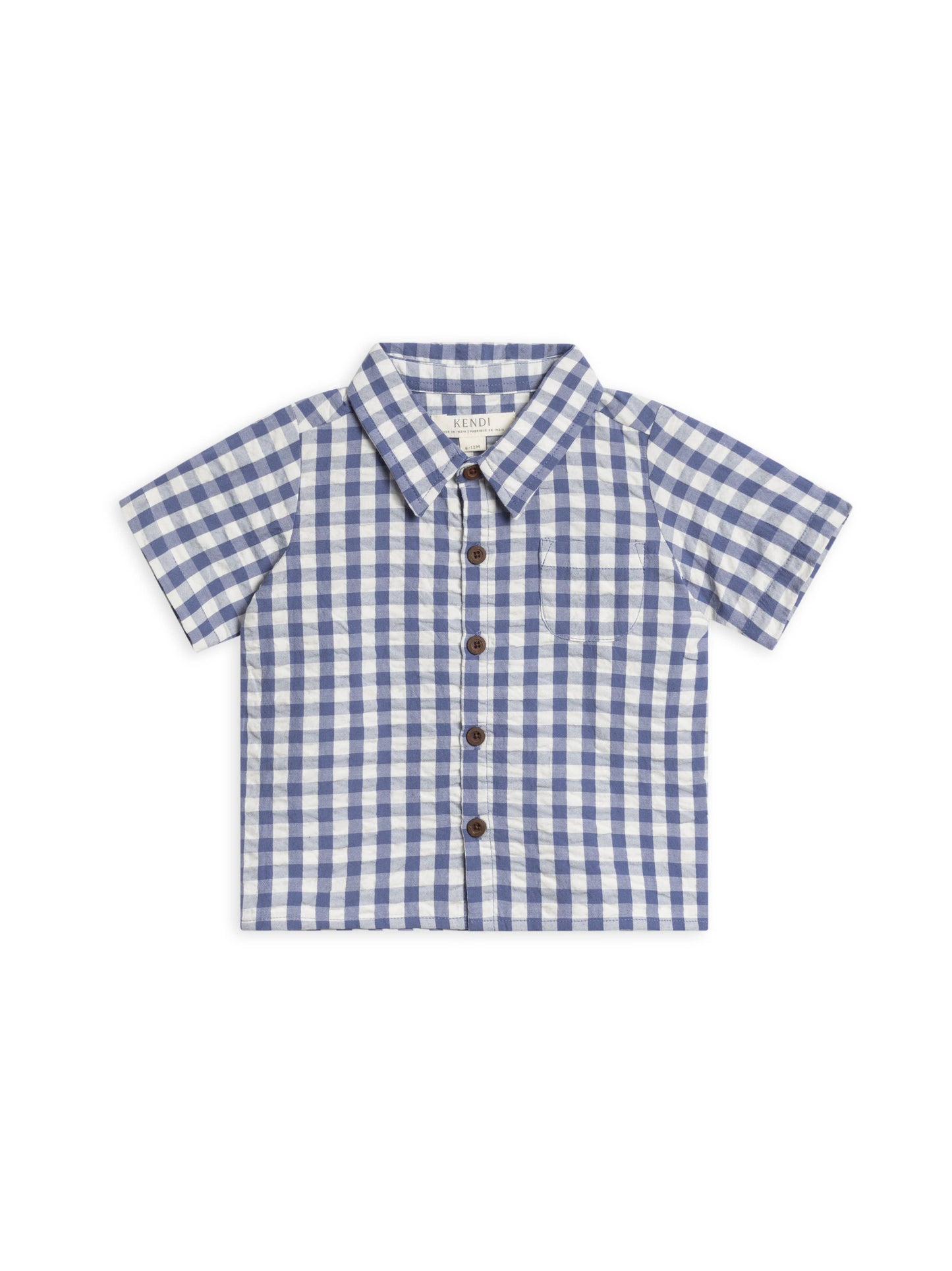 Colored Organics - Landon Seersucker Collared Button Down Shirt - Gingham
