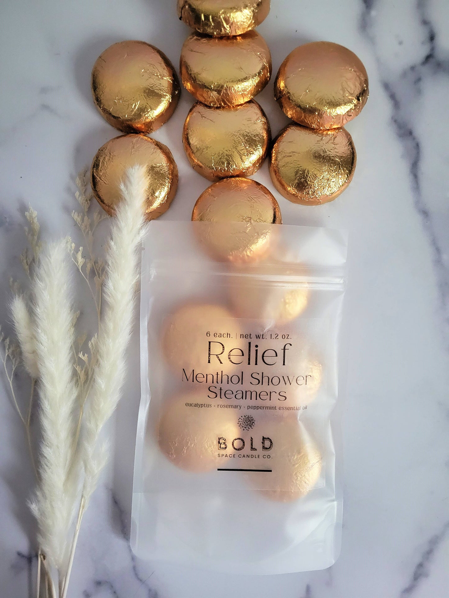 Bold Space Candle Co. USA - Relief - Eucalyptus & Rosemary Menthol Shower Steamers