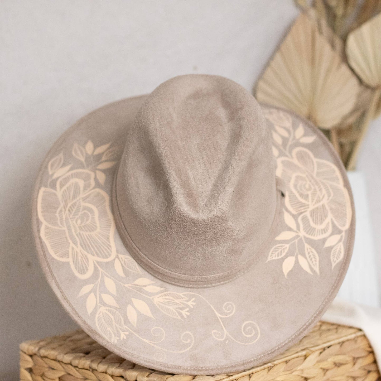 Origin Mexico - Rosario Hand Painted Western Boho Hat - Tan and Sand