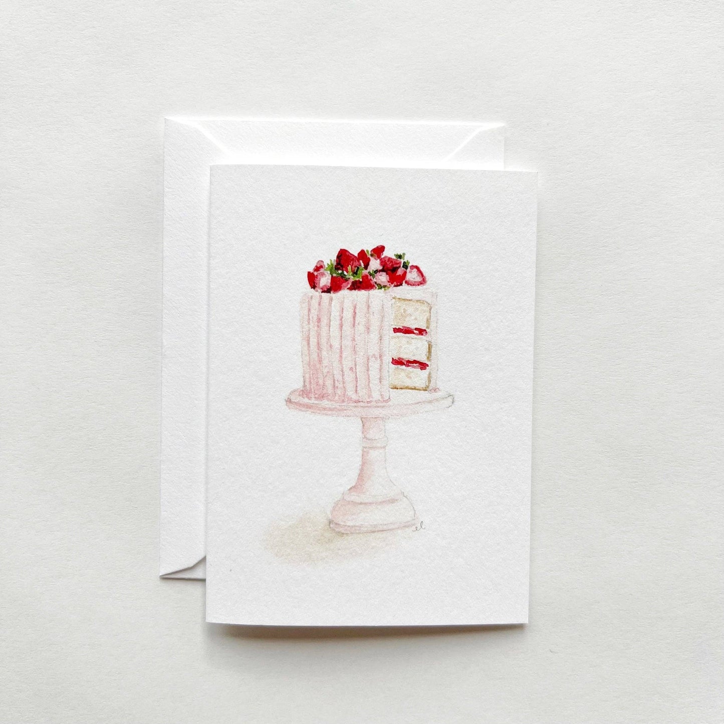 Emily Lex - Pink cake mini notecard