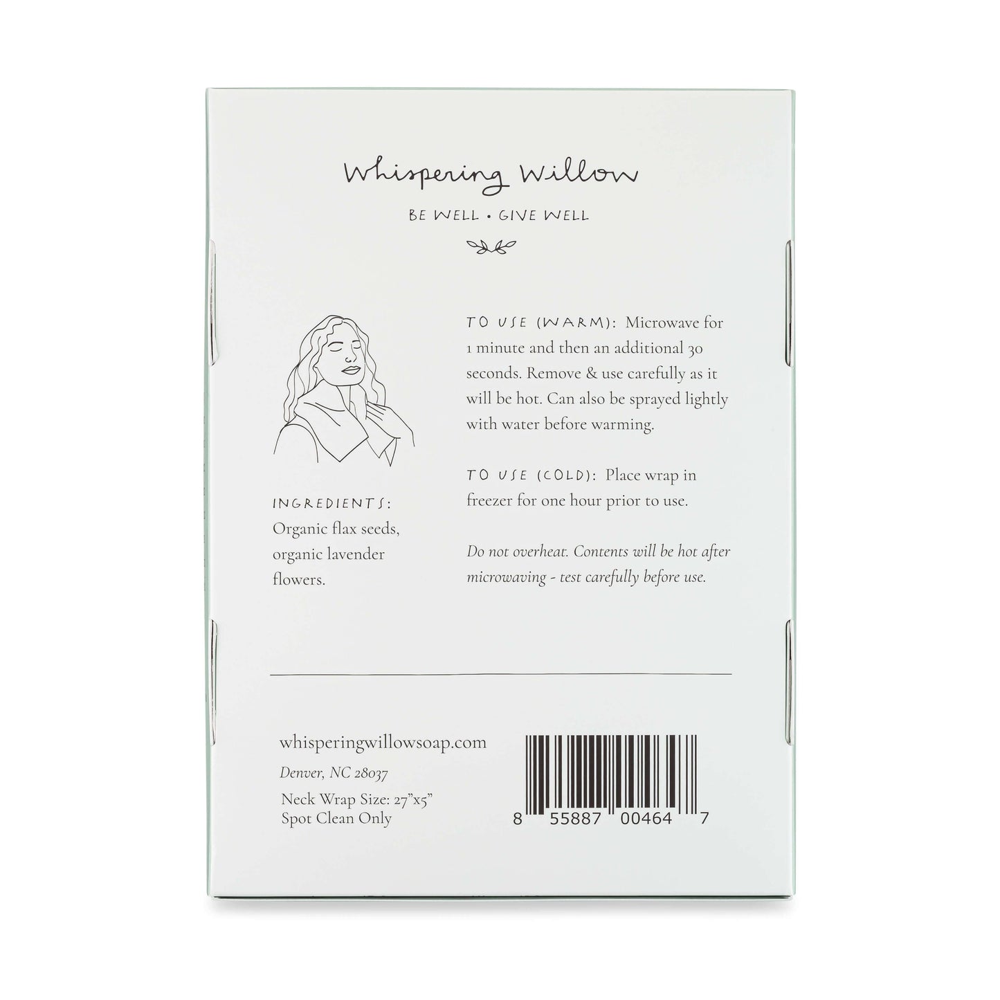 Whispering Willow - Neck Wrap, Lavender - Fern - Aromatherapy - Heated or Cooled