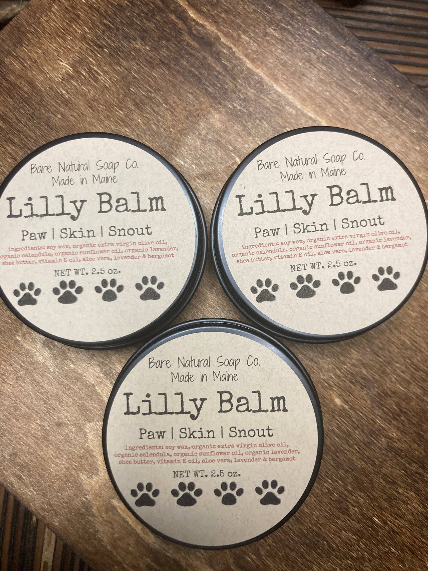 Bare Natural Soap Co - USA Made - Lilly Balm | Dog Salve | Paw | Skin | Snout | Made in Maine