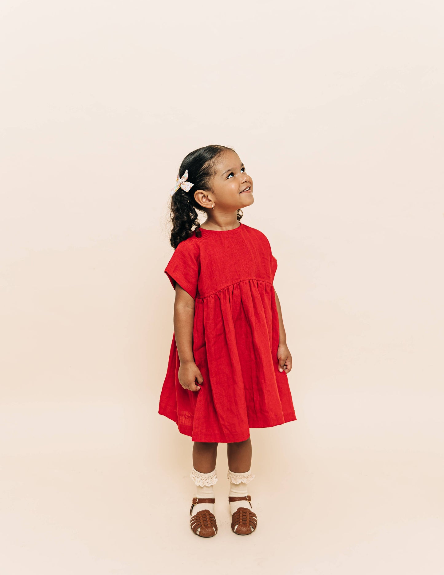 Linen Girl Dress: Mauve / 5T