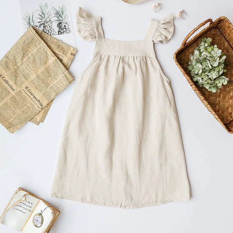 Annie & Charles® - Made in Austria - linen buttoned dress: Verdure