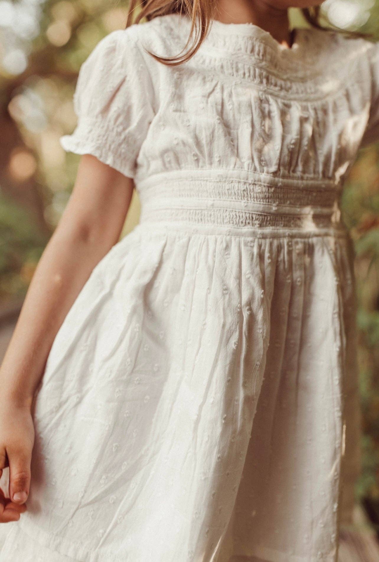 Le Petit Lapin - Willow | Swiss Dot Cotton Dress | Antique Ivory: 18M