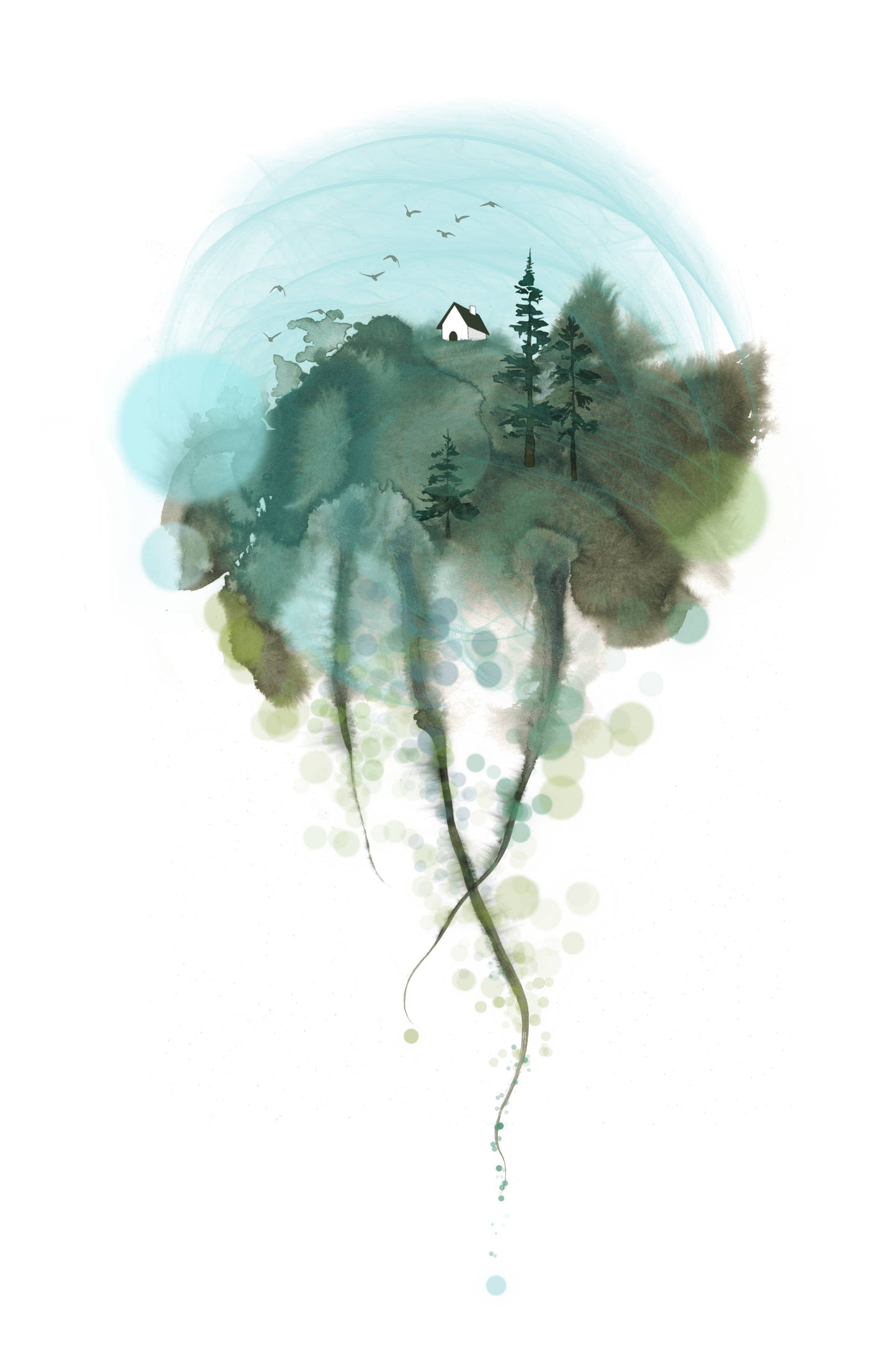 Melissa Moss Art - Asheville based artist - Our Tiny Paradise - Art Print