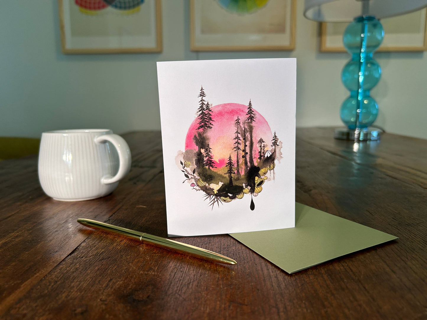Melissa Moss Art - Asheville based artist - The pink side of life - Greeting Card