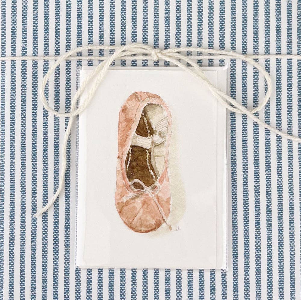 Emily Lex - Ballet shoe mini notecard