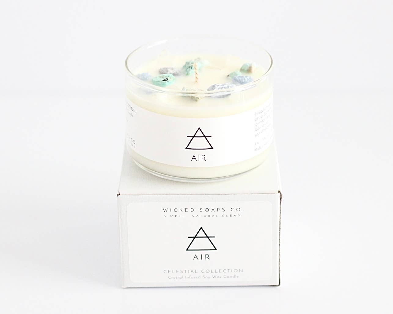 Wicked Soaps Co. - Air | Zodiac Inspired Crystal + Essential Oil Candle