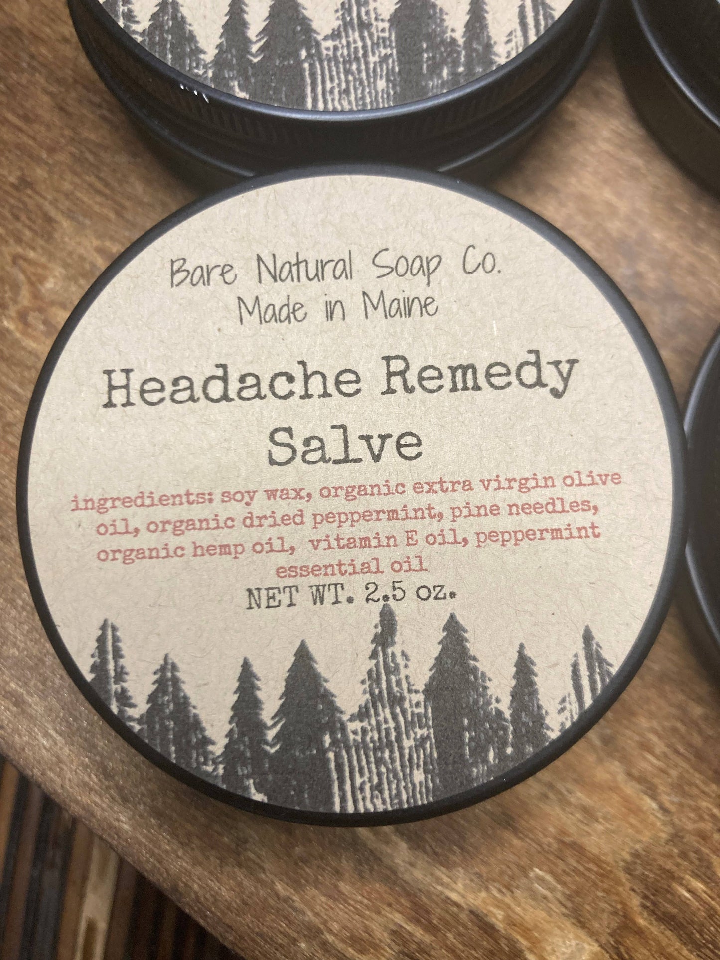 Bare Natural Soap Co. Headache Remedy Salve | Herbal Salve | Made in Maine