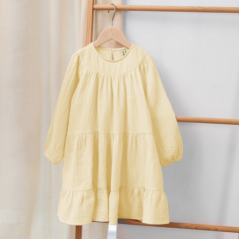 Annie & Charles® organic muslin dress with ruffles: Pink / 5-6Y