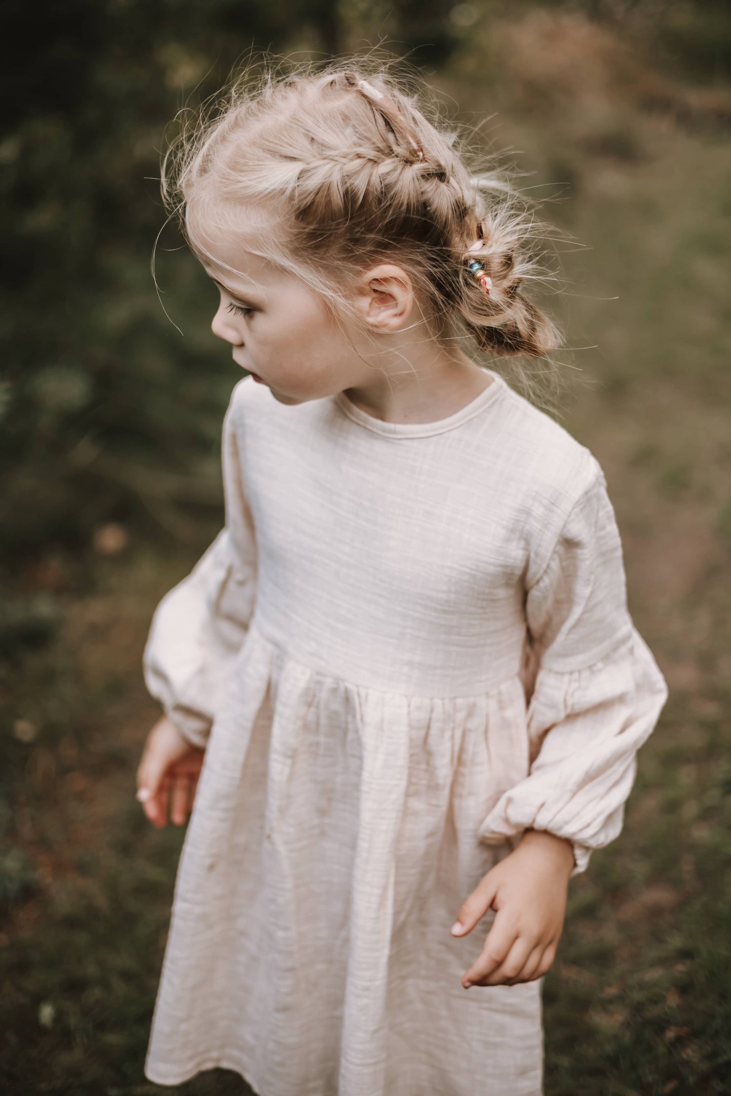 Annie & Charles® - Made in Austria - Organic cotton muslin dress NOAH: Cream