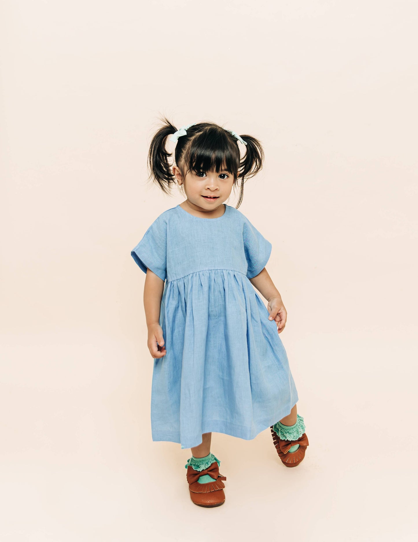 Linen Girl Dress: Mauve / 5T