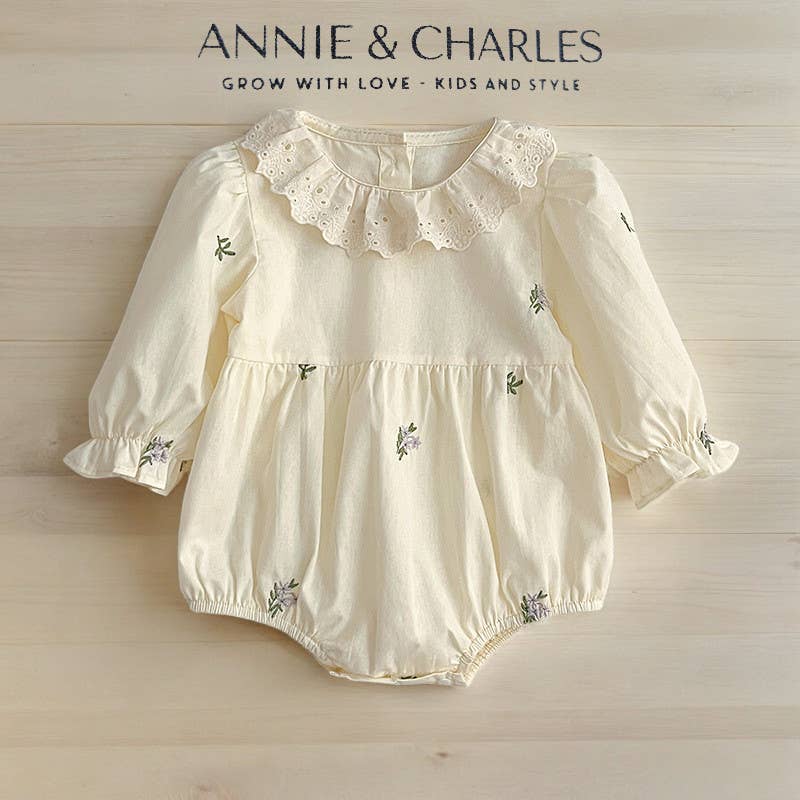 Annie & Charles® - Made in Austria - Baby Bloomer/Dress with Collar (Spring Flowers)