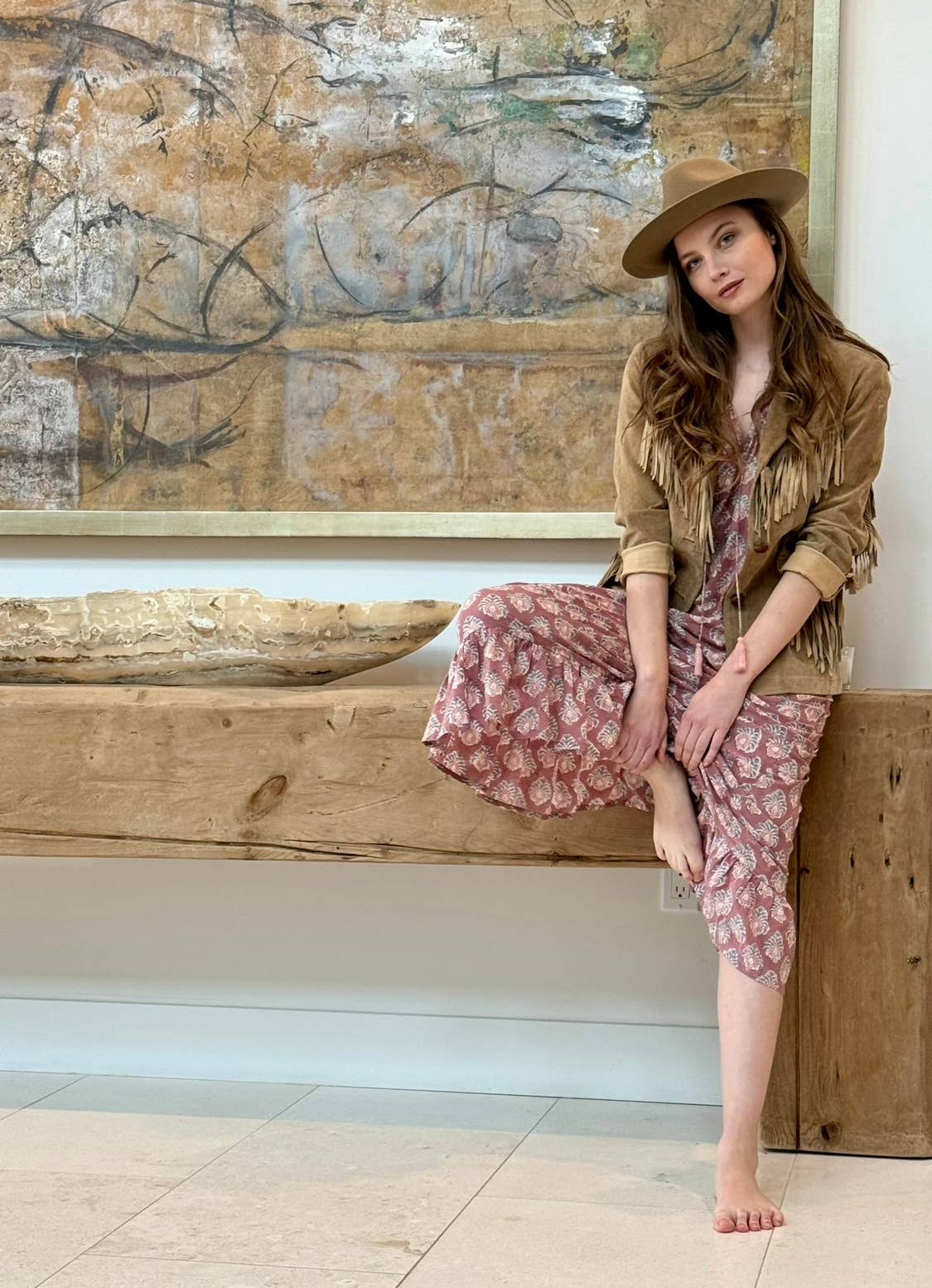 The Fox & The Mermaid - Block Printed Cotton Dress (Kaishori)