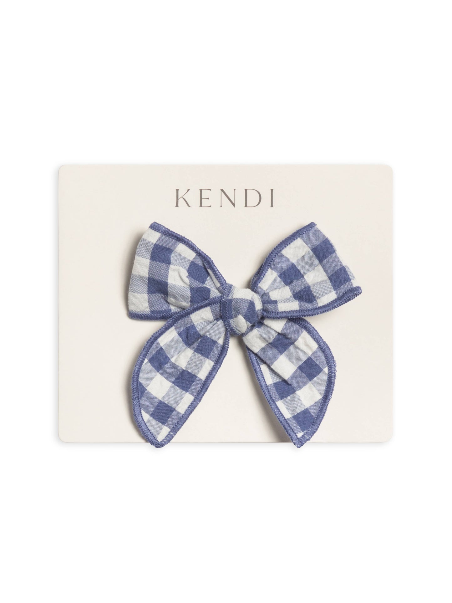 Colored Organics - Organic Baby & Kids Seersucker Bow Clip - Marino Gingham