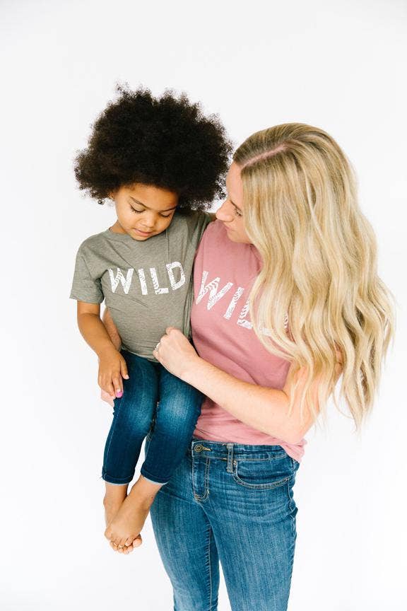Nature Supply Co. USA Made - Organic Cotton WILD T shirt- Kids Graphic Tee : Cream