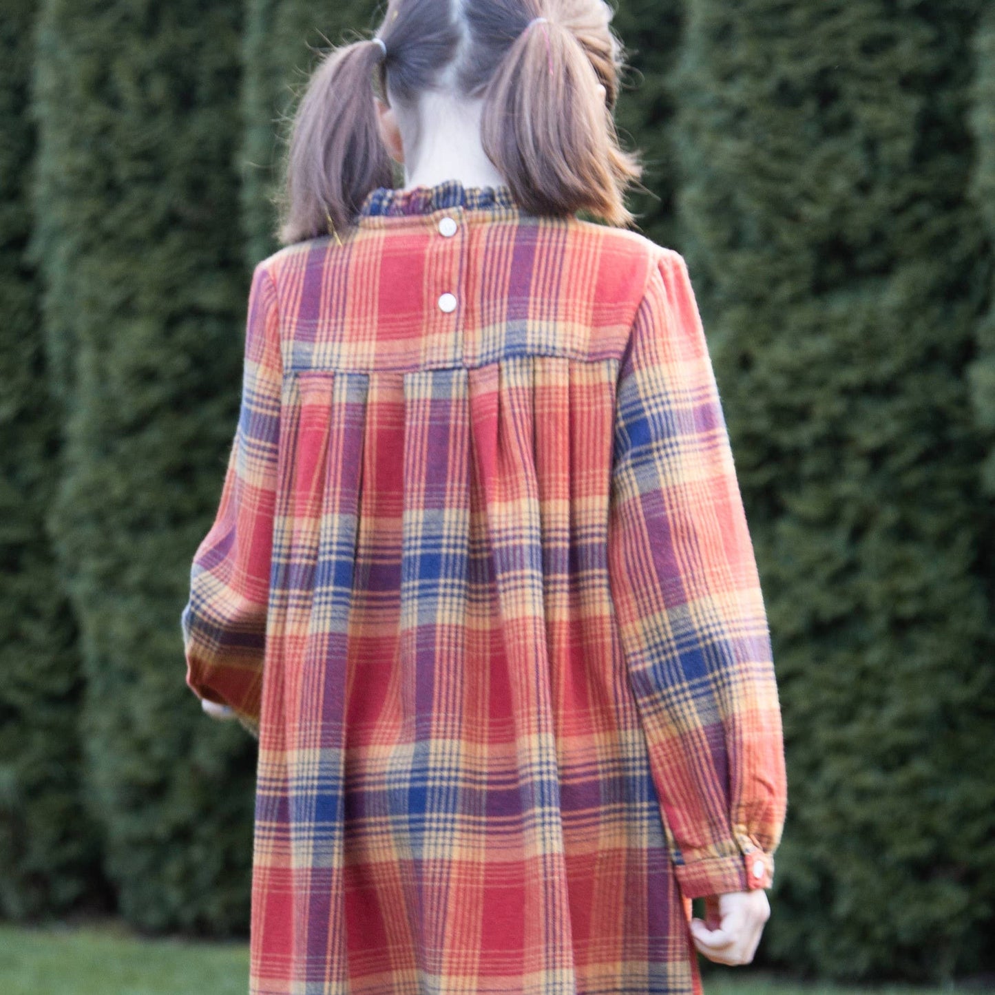 Beet World - Myrtle Dress | Red Winter Plaid - 100% brushed cotton plaid - Fair Trade India