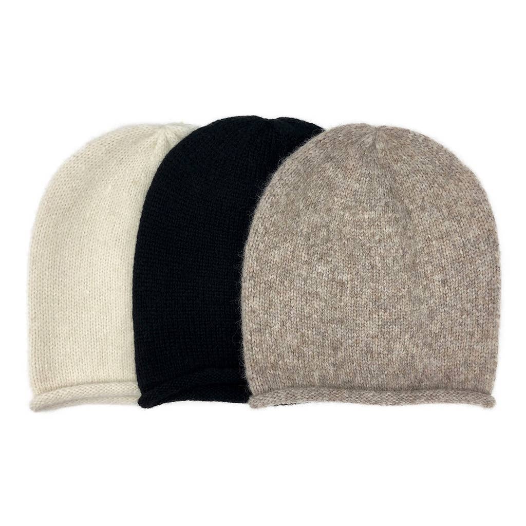 Slate & Salt - Black Essential Knit Alpaca Beanie Hat