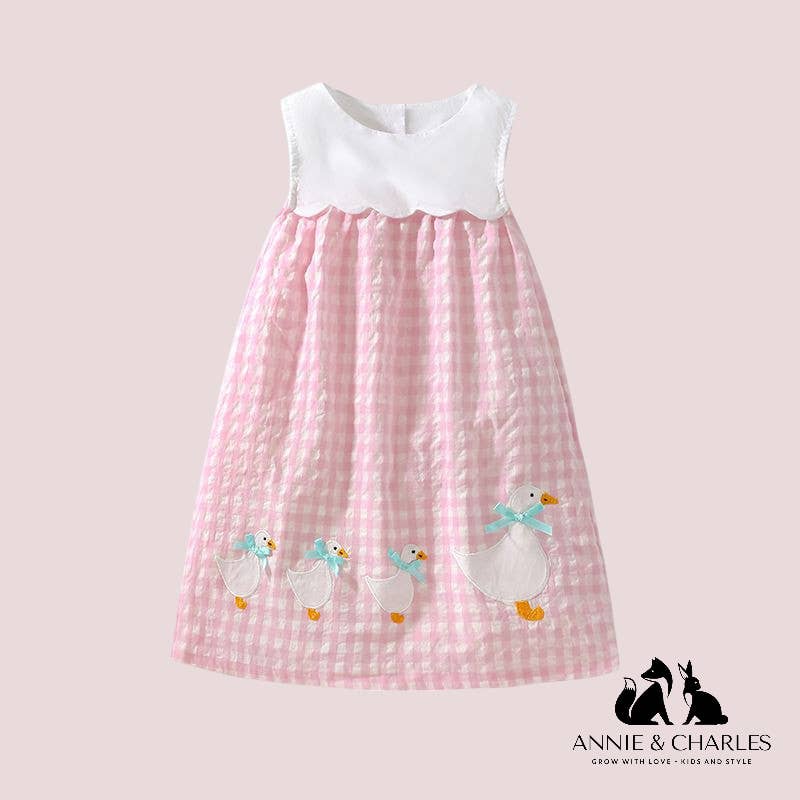 Annie & Charles® Summer Dress with Collar OLLIE: Pink / 5-6Y