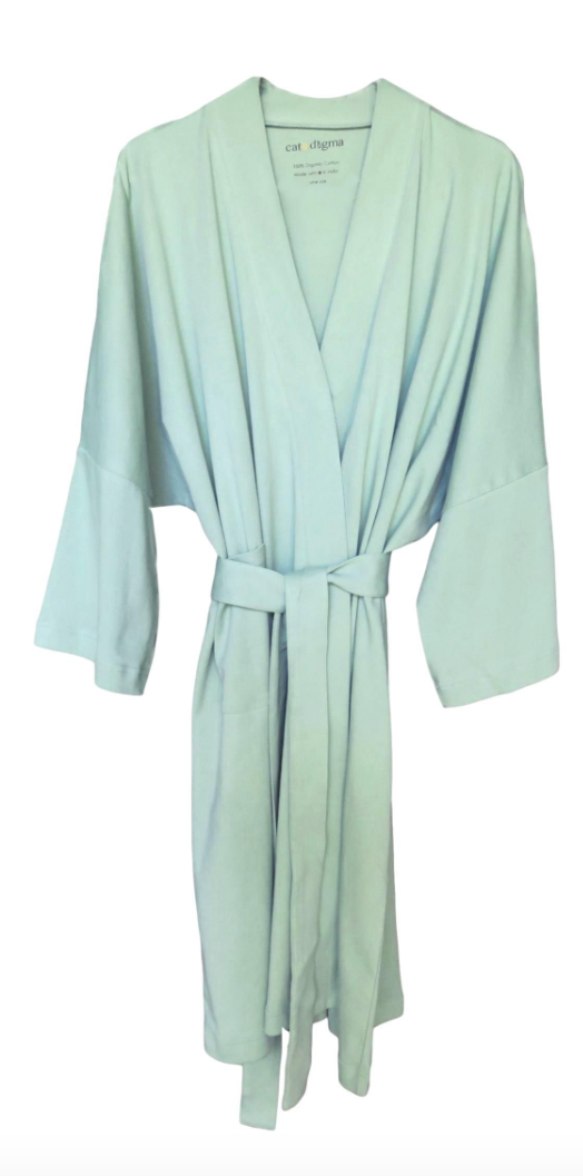 Cat & Dogma - Organic Cotton Robe - Solid Desert Green
