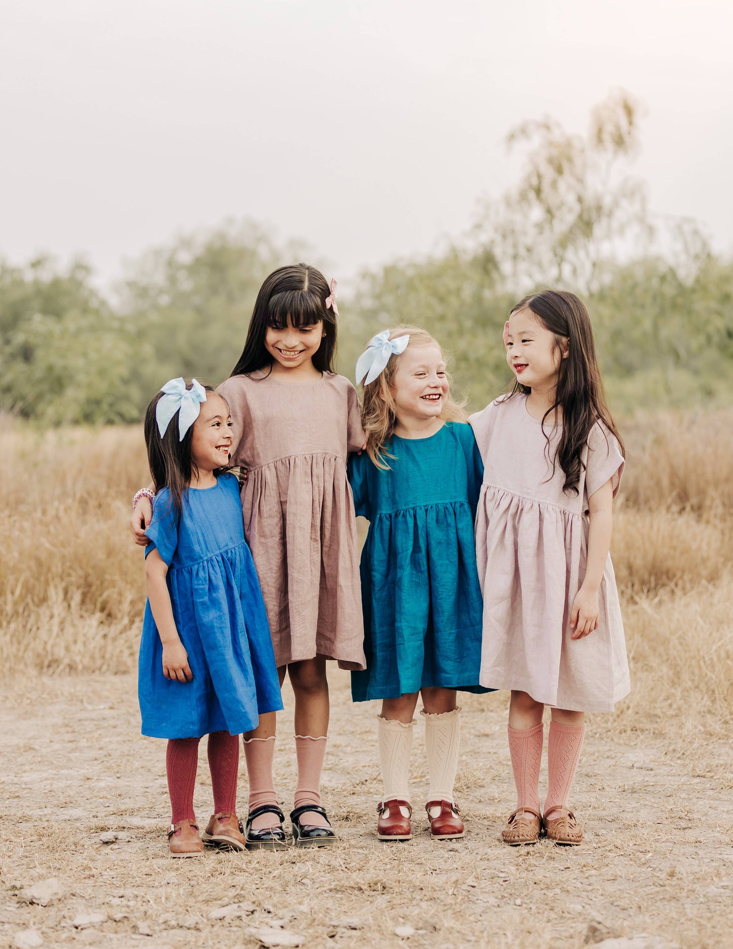 Linen Girl Dress: Mauve / 5T