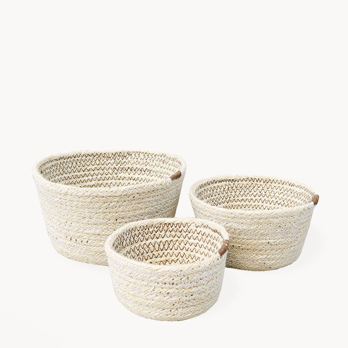 Handwoven Storage Basket l Amari Bowl in Brown-Set of 3