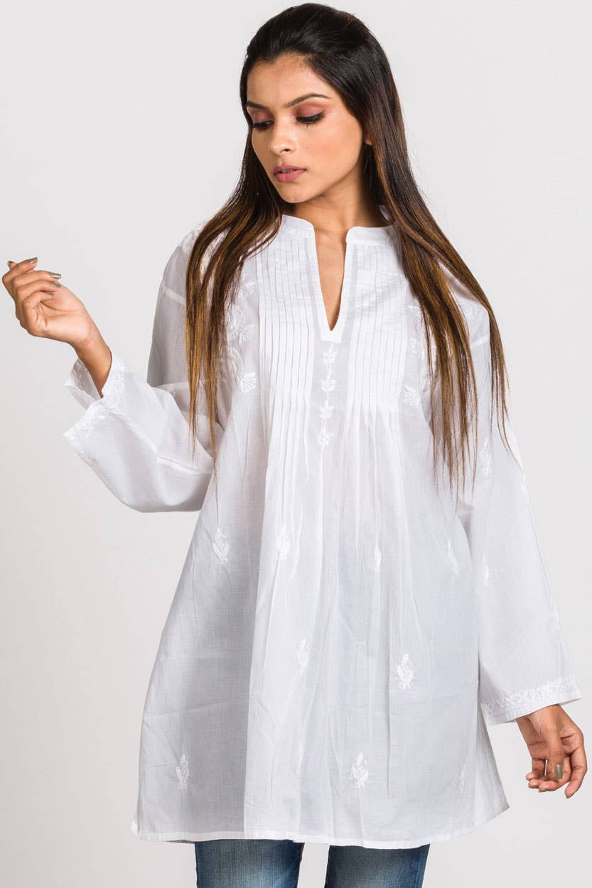 Kamalika White Embroidered Tunic