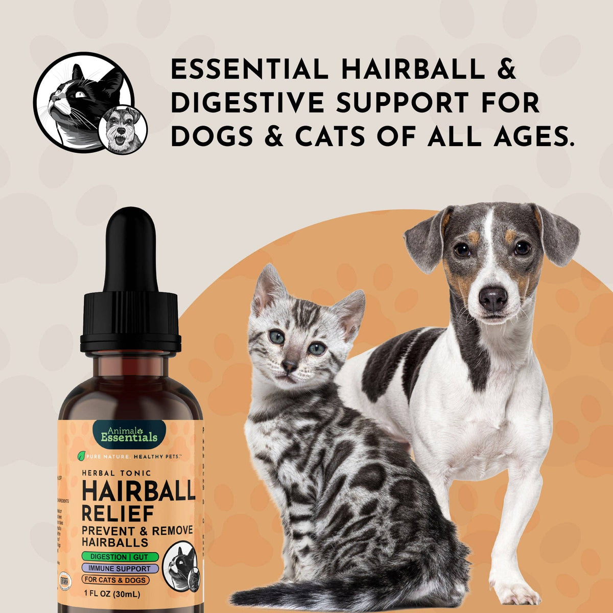 Hairball Relief Single Herb Tonic | Marshmallow Root | Prevent & Remove Hairballs: 1oz