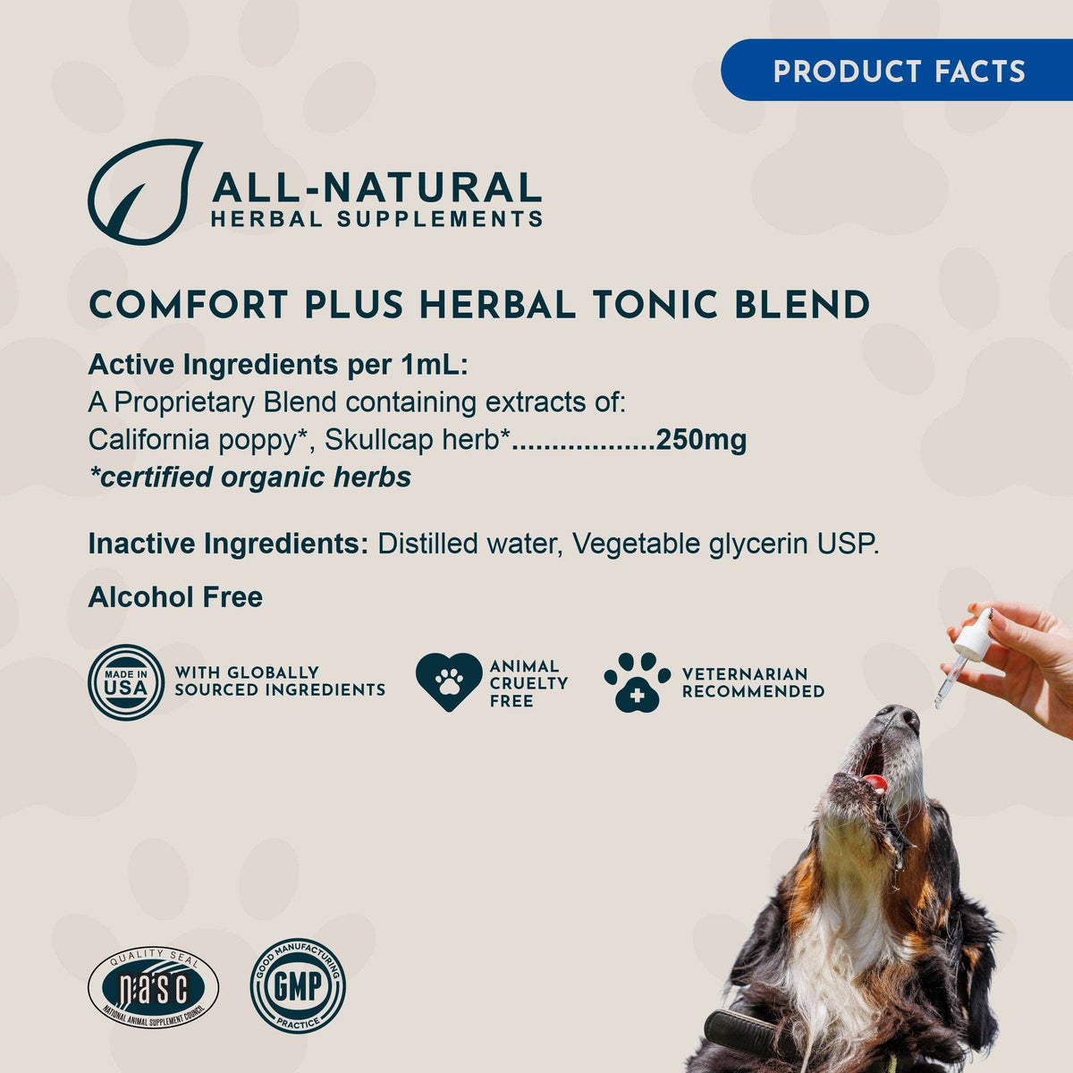 Comfort Plus Herbal Tonic Blend | Manages Discomfort & Stress: 1oz