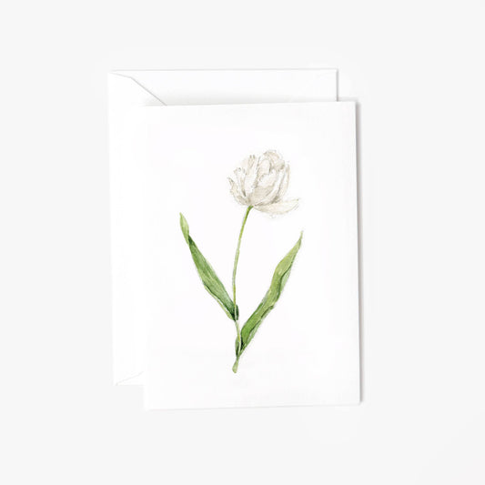 Emily Lex - White tulip mini notecard