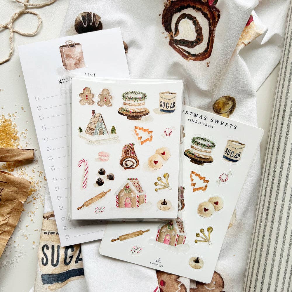 Emily Lex - Christmas sweets tea towel