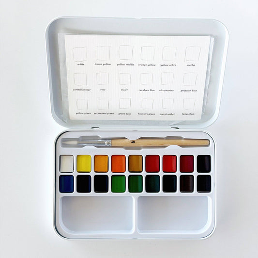 Emily Lex - Watercolor paint set 18 colors with brush