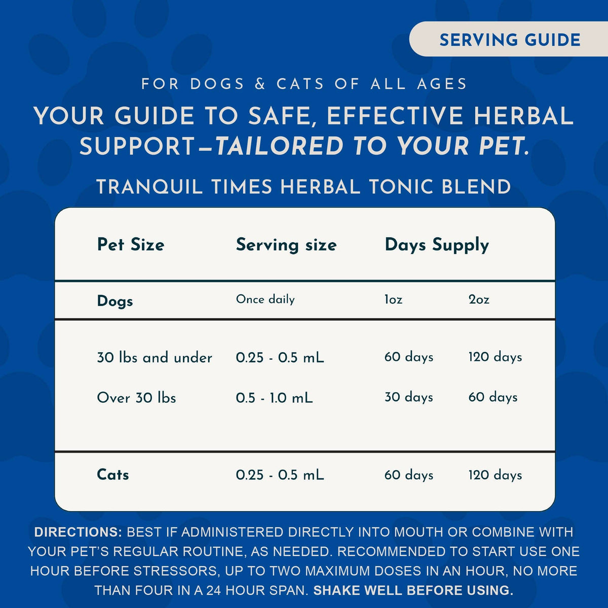 Tranquil Times Herbal Tonic Blend | Stress and Calm: 1oz