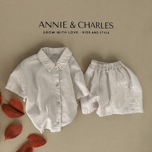 Annie & Charles® summer cotton set KAY: Beige / 18-24 M