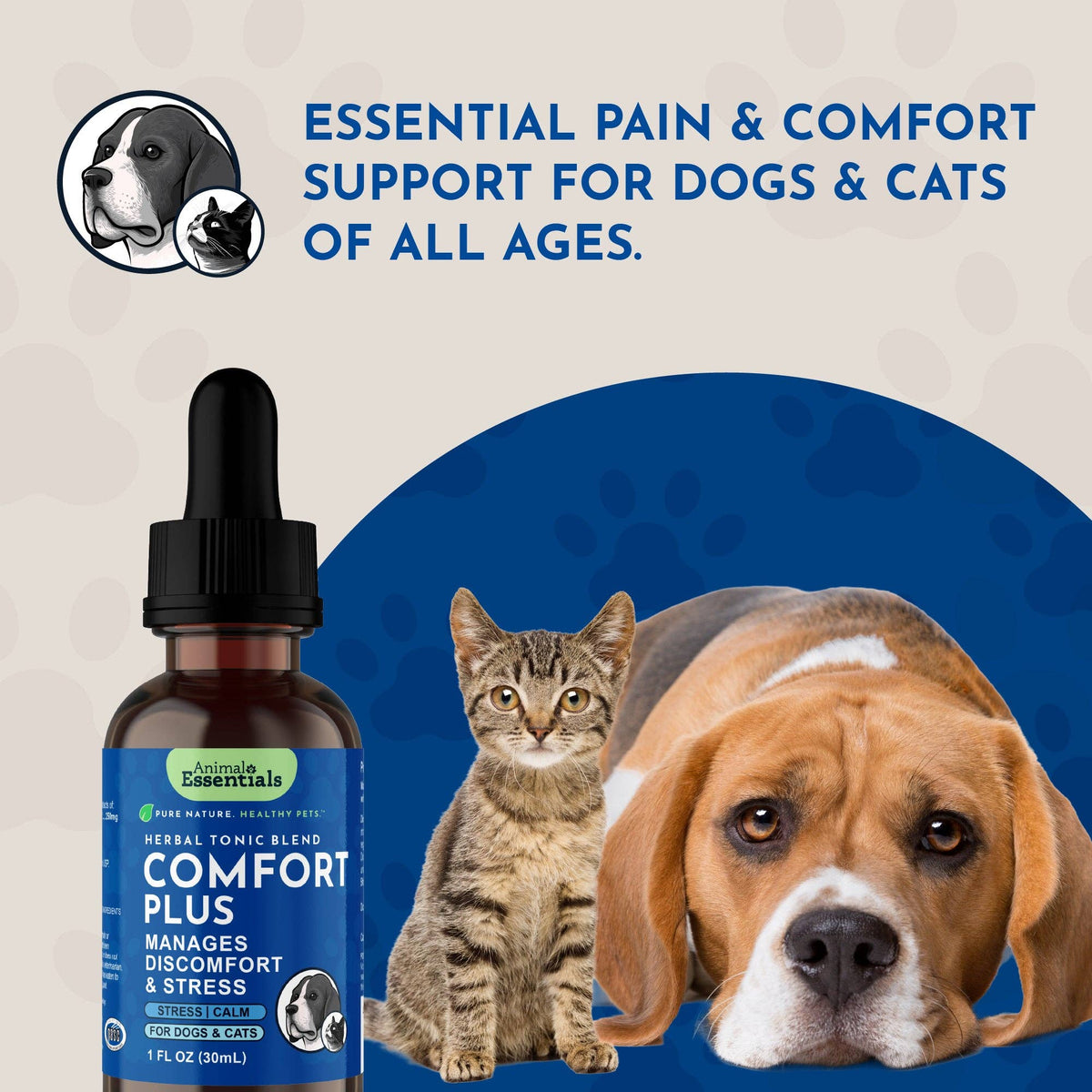 Comfort Plus Herbal Tonic Blend | Manages Discomfort & Stress: 1oz