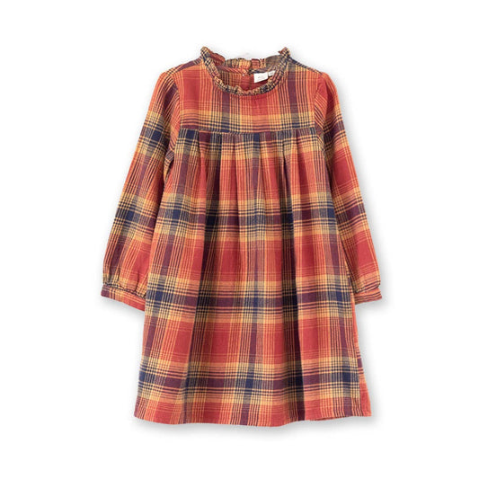 Beet World - Myrtle Dress | Red Winter Plaid - 100% brushed cotton plaid - Fair Trade India