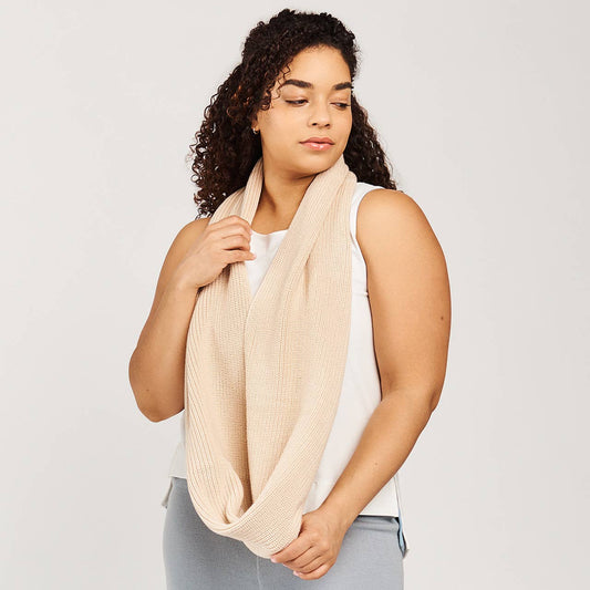 Maggie's Organics - Organic Cotton Sweater Infinity Scarf: Sand Shell / OS