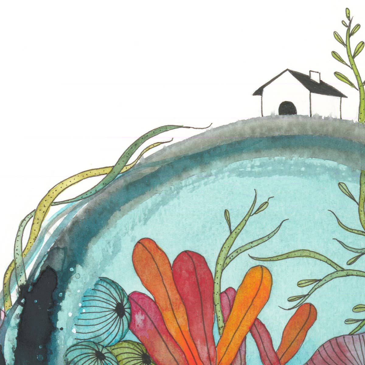 Lets go for a swim - Art Print