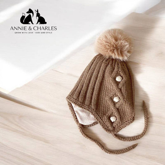 Annie & Charles® set children's hat with scarf: Brown