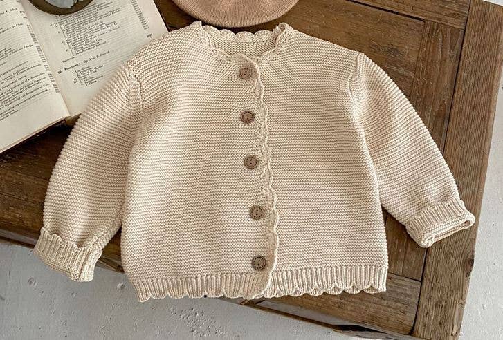 Annie & Charles® CHIARA knit jacket: Beige / 12-18 M