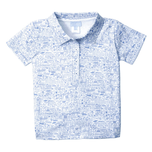 Joy Street - USA Made - 100 % Cotton - Nantucket Polo: Nantucket Sky Blue