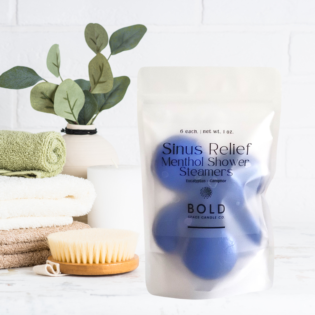 Bold Space Candle Co. Sinus Relief Shower Steamer – Eucalyptus & Rosemary- 6 pack